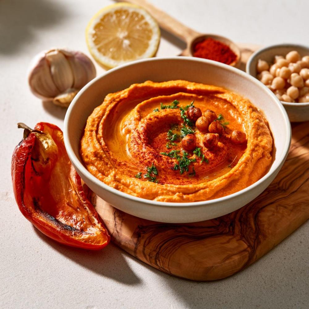 Geroosterde paprika hummus
