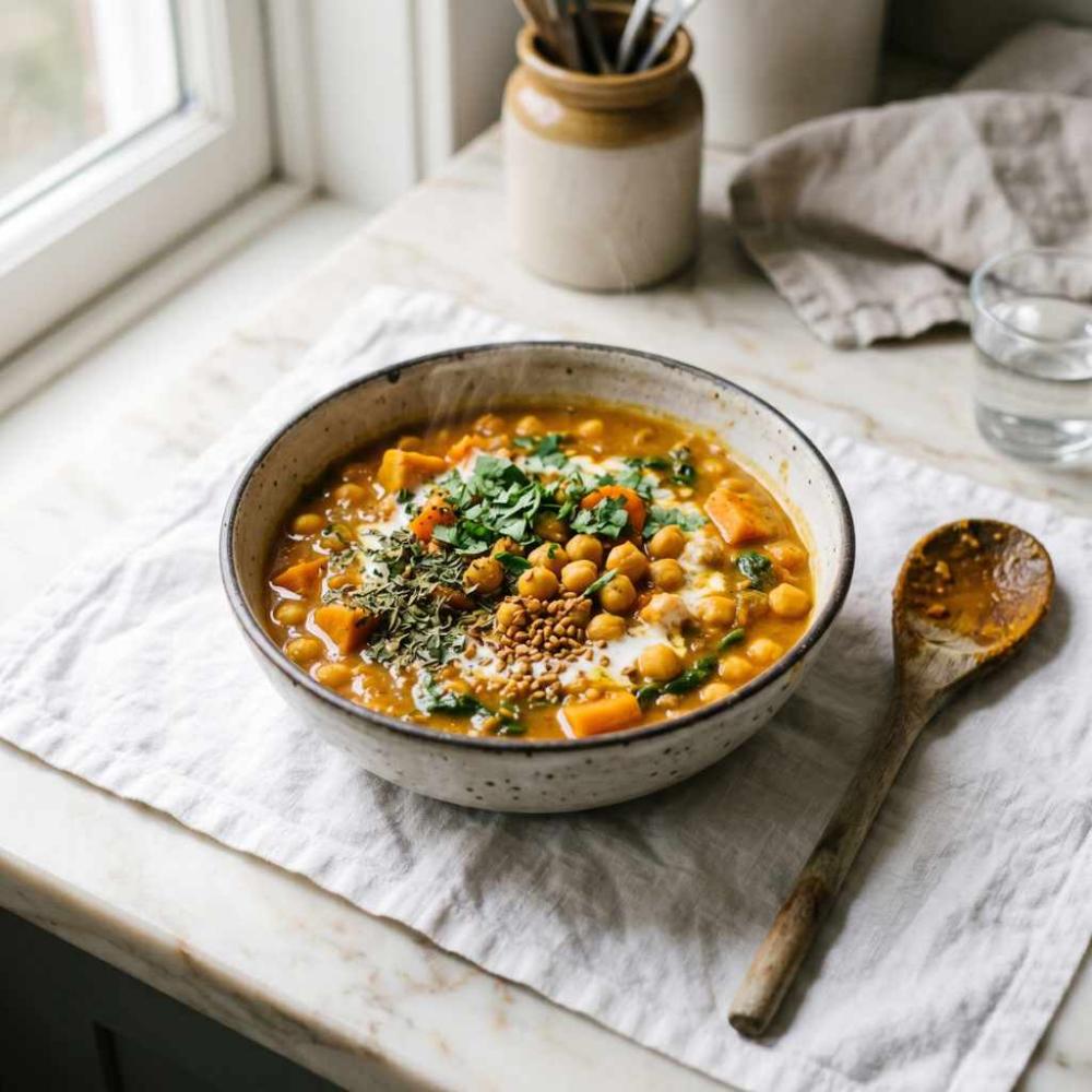 Curry flavored with fenugreek in a bowl