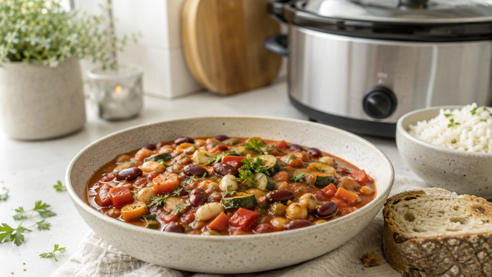 Slow cooker bean stew with The One Pan Show