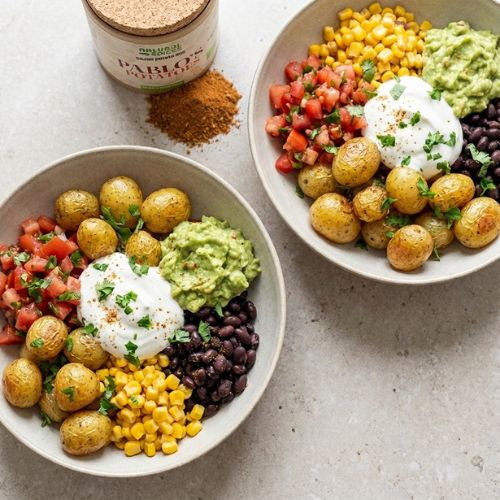 Mexican bowl with potatoes