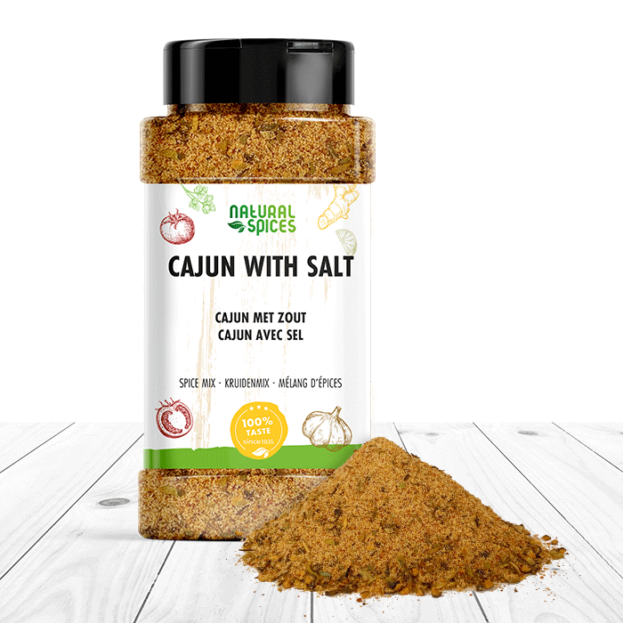 cajun kruidenmix met zout strooibus
