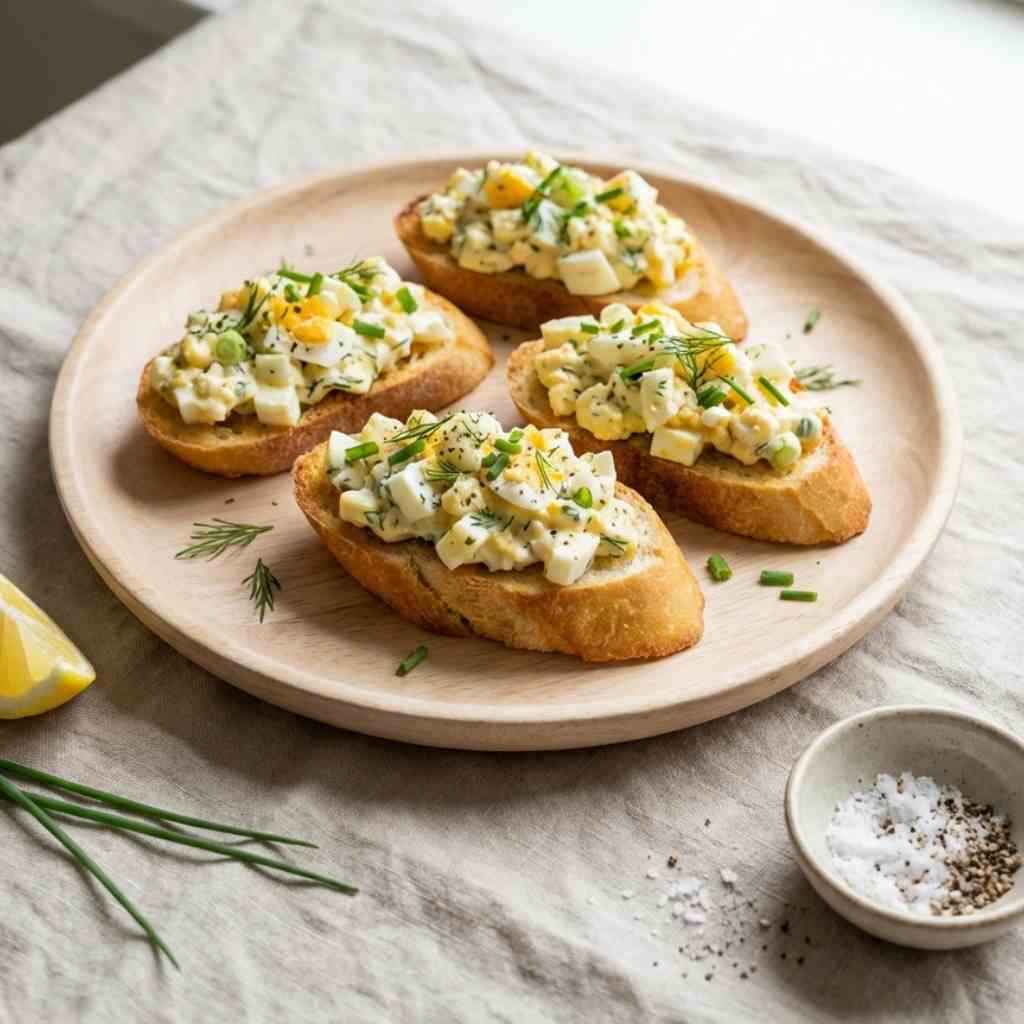 Crostini with eggsalad