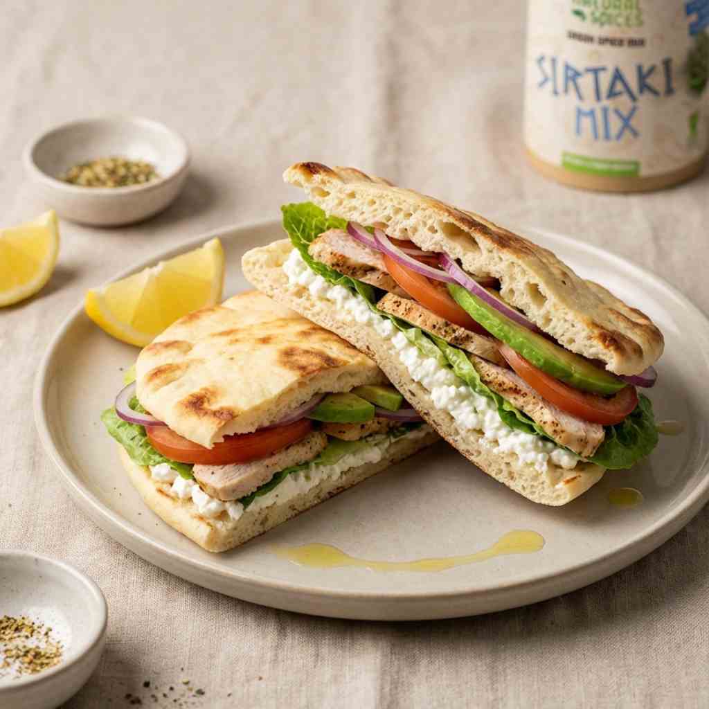 High-Protein Cottage Cheese Flatbread Sandwich | Eiwitrijke cottage cheese flatbread sandwich