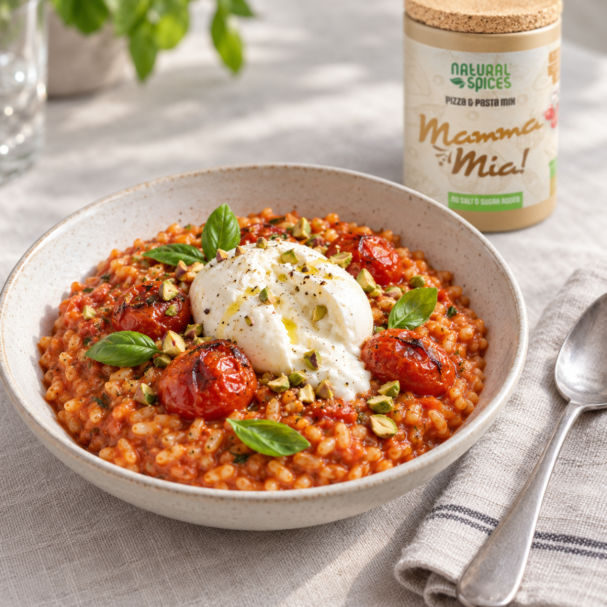 Tomato risotto with roasted cherry tomatoes & burrata | Mamma Mia