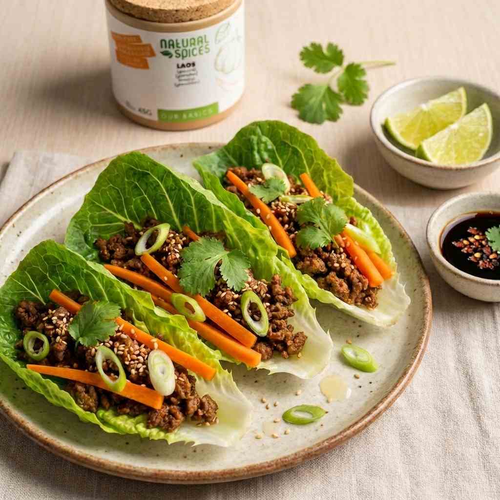 thaise sla wraps op smaak gebracht met kruiden van Natural Spices | thai lettuce wraps