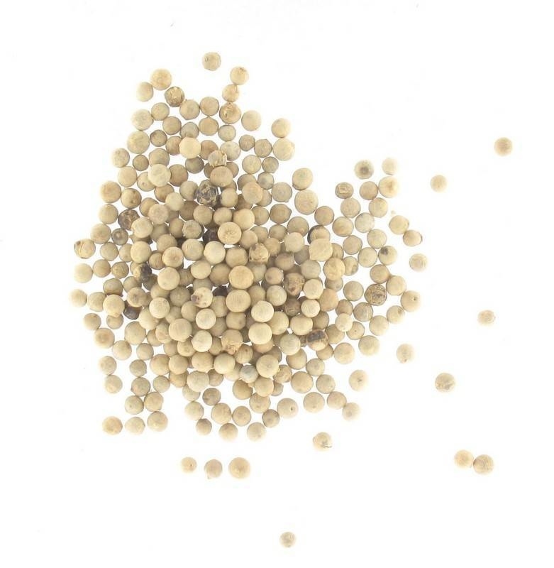 Whole white peppercorns