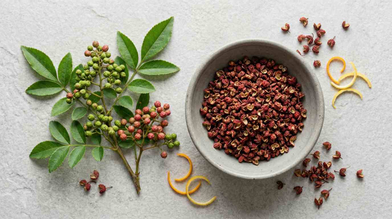 dried and fresh Szechuan Pepper