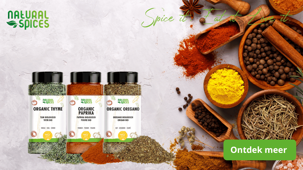 afbeelding van biologische tijm, gerookte paprika en oregano van Natural Spices